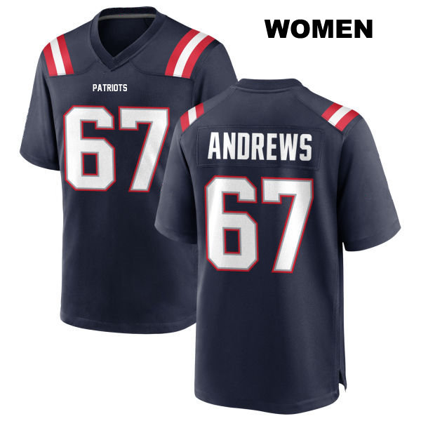 Jake Andrews New England Patriots Womens Home Number 67 Stitched Navy Game Football Jersey