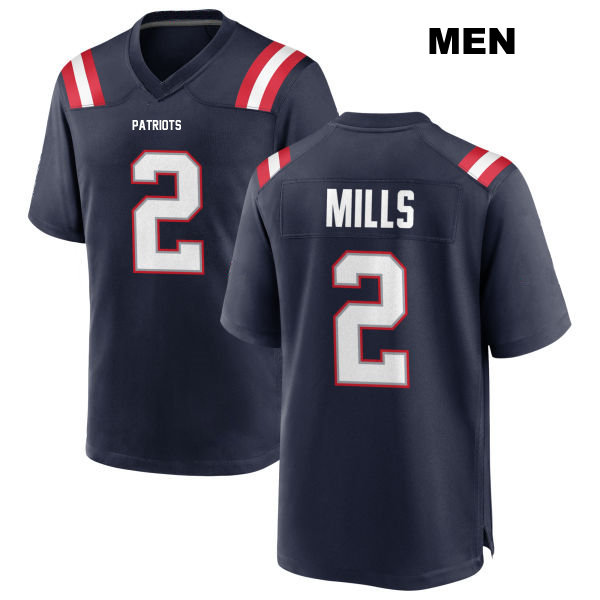 Jalen Mills Home New England Patriots Mens Stitched Number 2 Navy Game Football Jersey