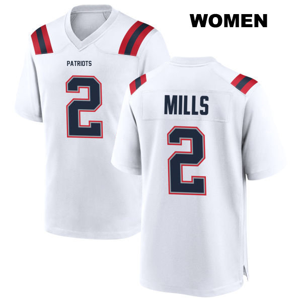 Jalen Mills Away New England Patriots Womens Stitched Number 2 White Game Football Jersey