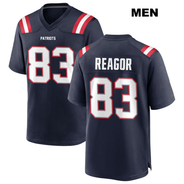 Stitched Jalen Reagor Home New England Patriots Mens Number 83 Navy Game Football Jersey