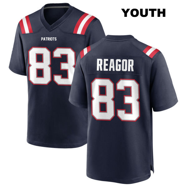 Jalen Reagor Stitched New England Patriots Youth Home Number 83 Navy Game Football Jersey