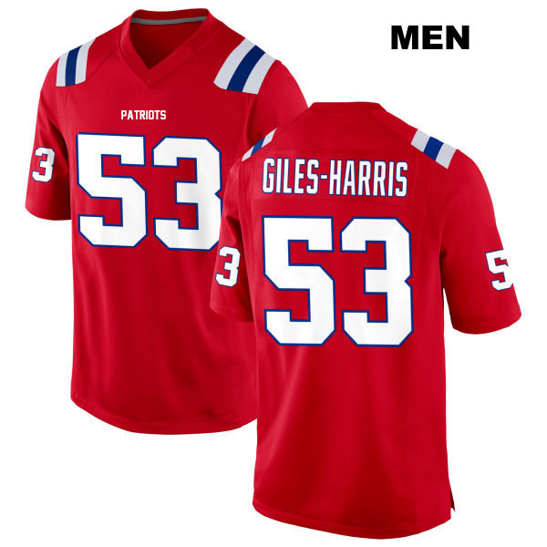 Joe Giles-Harris Stitched New England Patriots Alternate Mens Number 53 Red Game Football Jersey