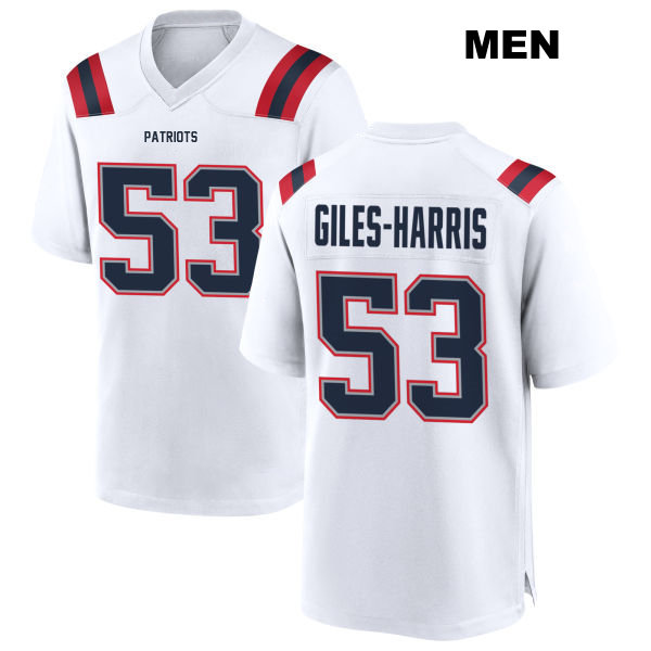 Joe Giles-Harris New England Patriots Away Mens Number 53 Stitched White Game Football Jersey