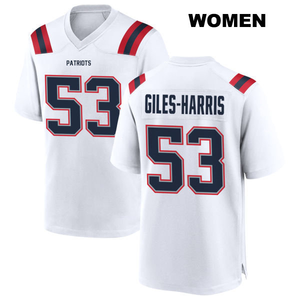 Away Joe Giles-Harris New England Patriots Stitched Womens Number 53 White Game Football Jersey