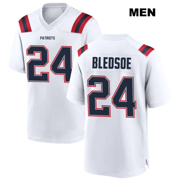 Joshuah Bledsoe New England Patriots Away Mens Number 24 Stitched White Game Football Jersey