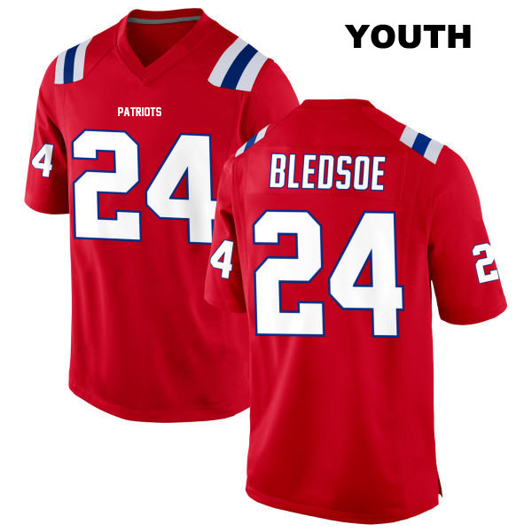 Alternate Joshuah Bledsoe Stitched New England Patriots Youth Number 24 Red Game Football Jersey