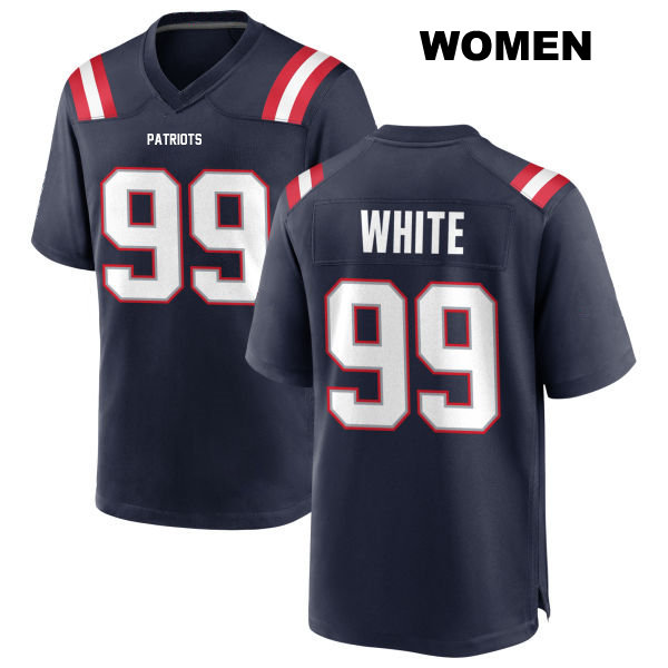 Keion White New England Patriots Womens Home Number 99 Stitched Navy Game Football Jersey