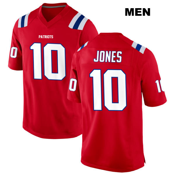 Alternate Mac Jones New England Patriots Mens Number 10 Stitched Red Game Football Jersey