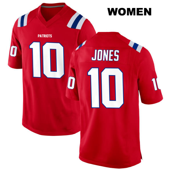 Mac Jones New England Patriots Womens Stitched Number 10 Alternate Red Game Football Jersey