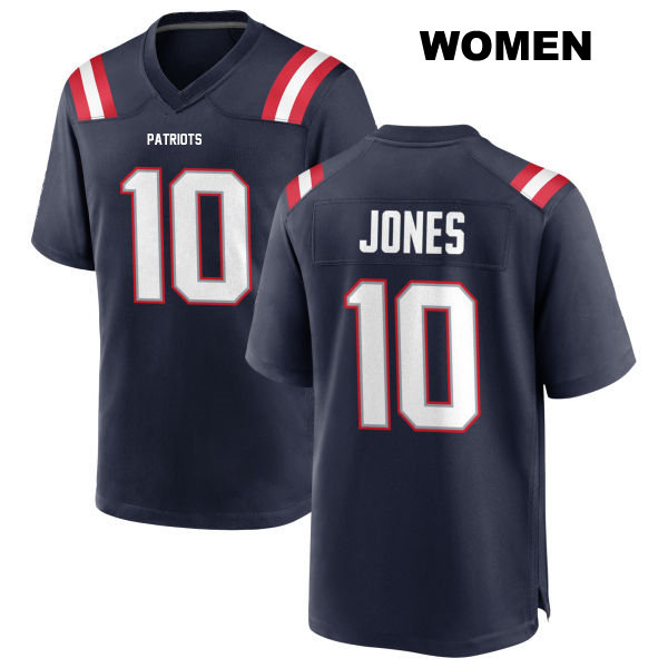 Mac Jones New England Patriots Womens Stitched Number 10 Home Navy Game Football Jersey
