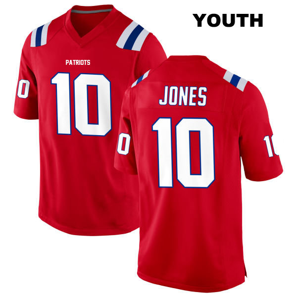 Stitched Mac Jones Alternate New England Patriots Youth Number 10 Red Game Football Jersey