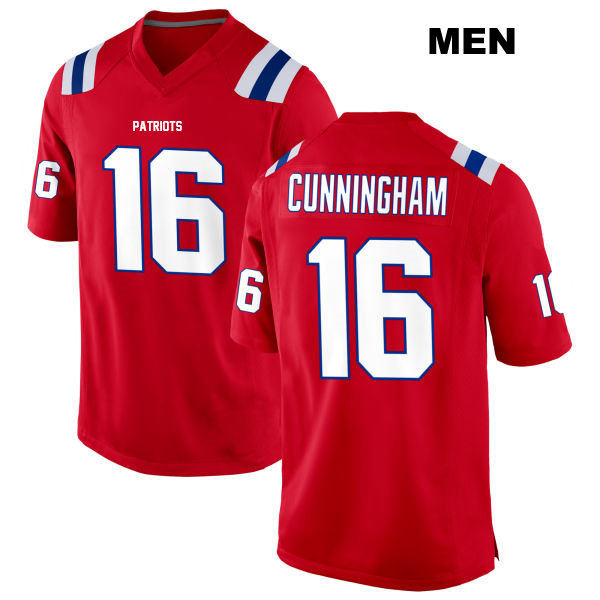 Malik Cunningham Stitched New England Patriots Mens Number 16 Alternate Red Game Football Jersey