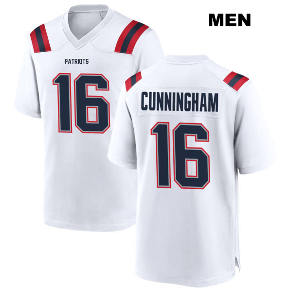 Malik Cunningham Away New England Patriots Stitched Mens Number 16 White Game Football Jersey