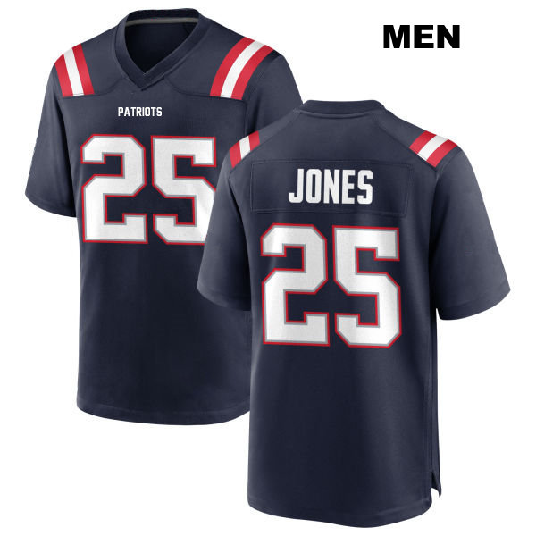 Stitched Marcus Jones Home New England Patriots Mens Number 25 Navy Game Football Jersey