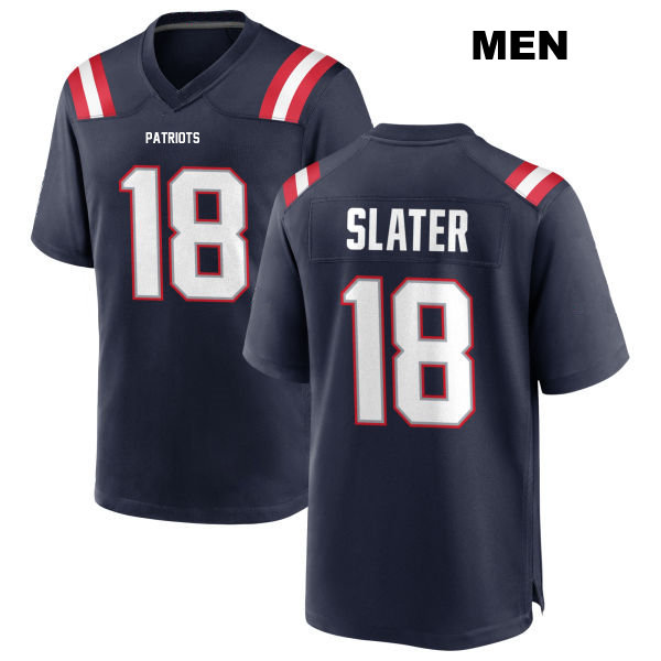 Matthew Slater New England Patriots Home Mens Number 18 Stitched Navy Game Football Jersey