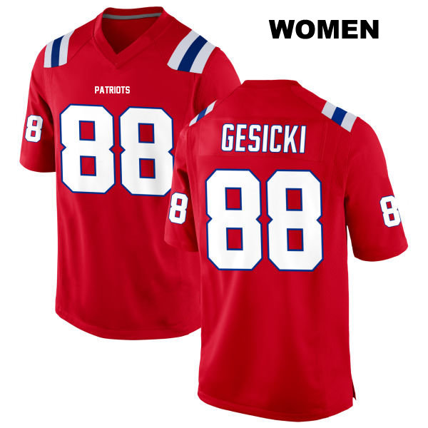 Mike Gesicki Stitched New England Patriots Alternate Womens Number 88 Red Game Football Jersey