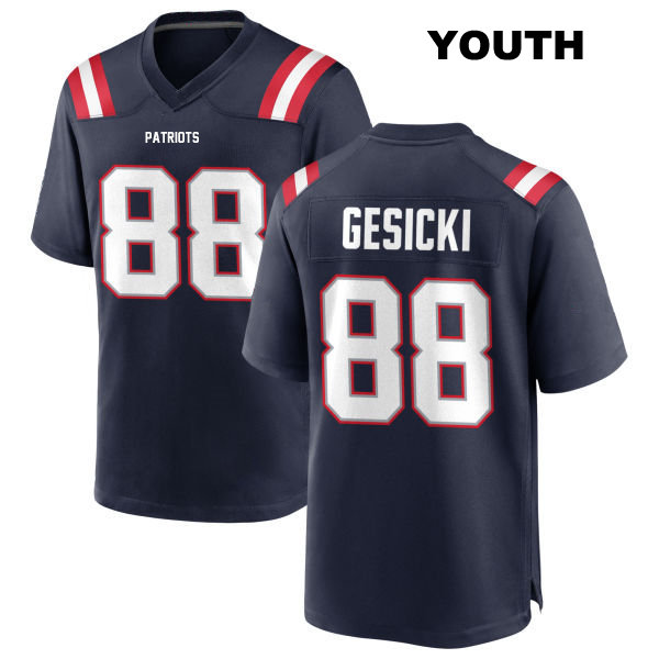Mike Gesicki Stitched New England Patriots Home Youth Number 88 Navy Game Football Jersey