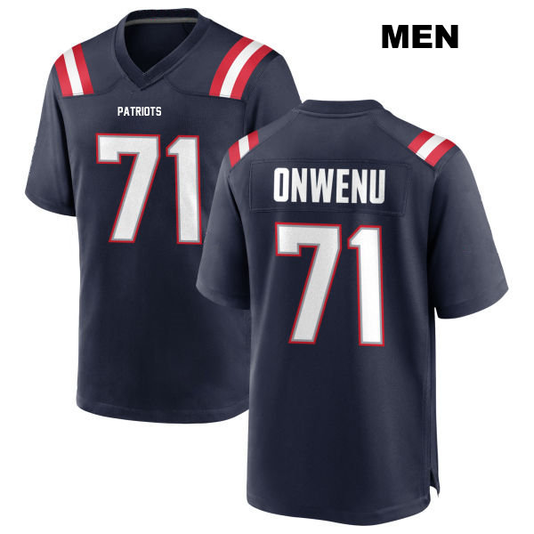 Home Mike Onwenu Stitched New England Patriots Mens Number 71 Navy Game Football Jersey
