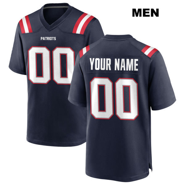 Patriots Customized Stitched Home New England Patriots Mens Navy Game Football Jersey
