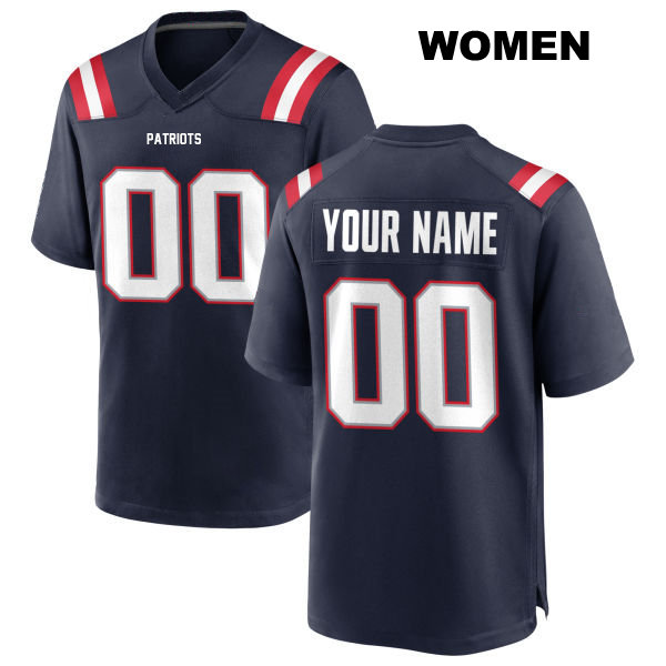 Patriots Customized New England Patriots Home Womens Stitched Navy Game Football Jersey