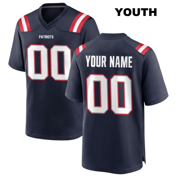 Stitched Patriots Customized New England Patriots Home Youth Navy Game Football Jersey