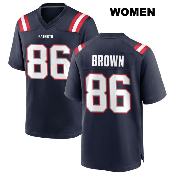 Pharaoh Brown New England Patriots Stitched Womens Home Number 86 Navy Game Football Jersey