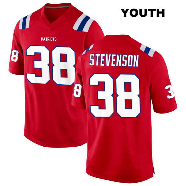 Rhamondre Stevenson New England Patriots Stitched Youth Alternate Number 38 Red Game Football Jersey
