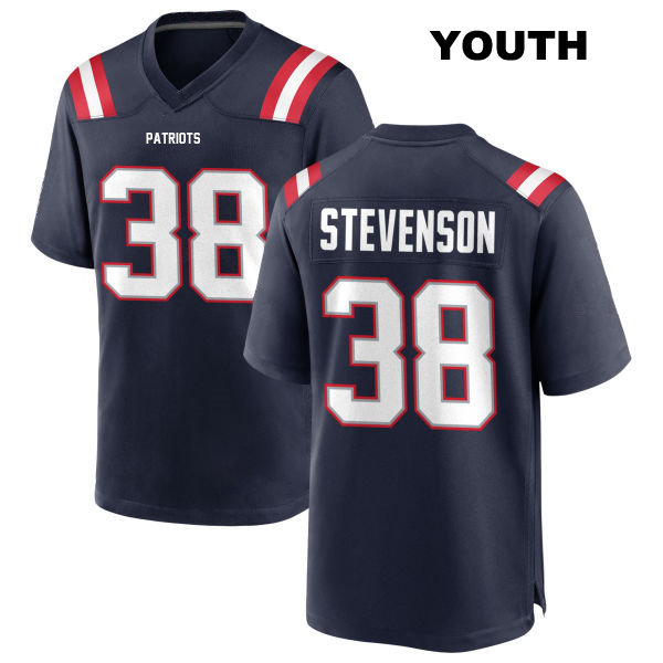 Home Rhamondre Stevenson New England Patriots Stitched Youth Number 38 Navy Game Football Jersey