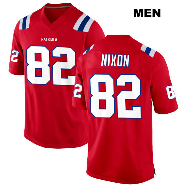 Tre Nixon Alternate New England Patriots Stitched Mens Number 82 Red Game Football Jersey