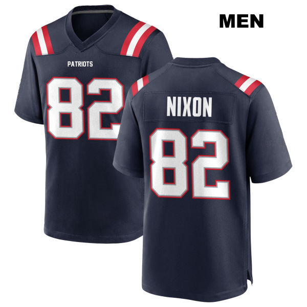 Tre Nixon Home New England Patriots Mens Stitched Number 82 Navy Game Football Jersey