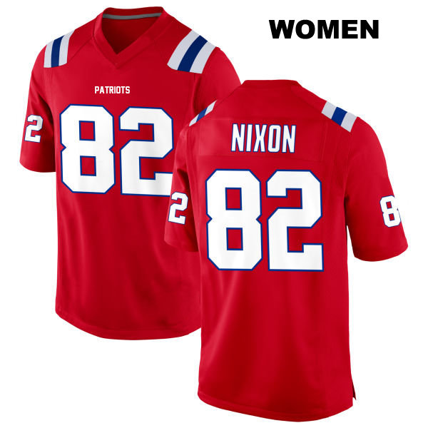 Tre Nixon New England Patriots Alternate Womens Stitched Number 82 Red Game Football Jersey