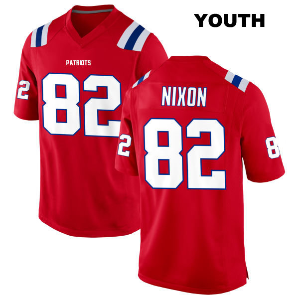 Tre Nixon Alternate New England Patriots Stitched Youth Number 82 Red Game Football Jersey