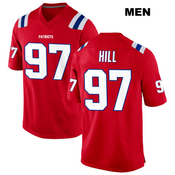 Trysten Hill Alternate New England Patriots Mens Stitched Number 97 Red Game Football Jersey