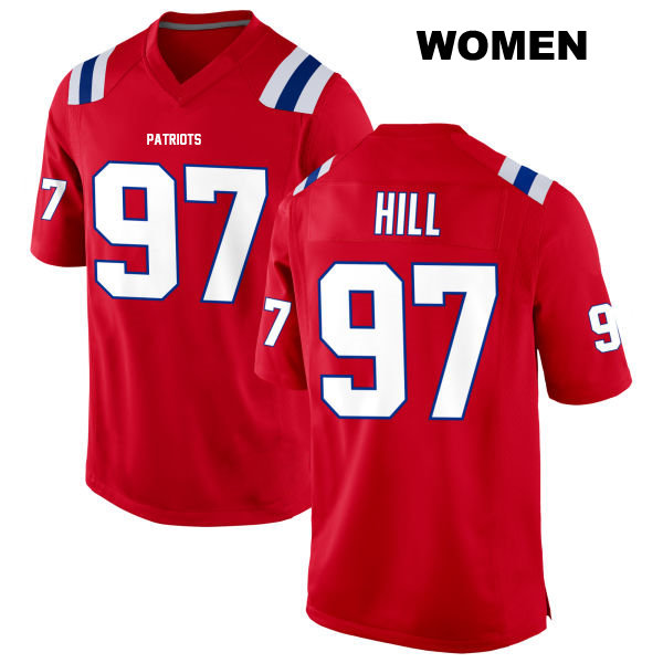 Trysten Hill New England Patriots Alternate Womens Number 97 Stitched Red Game Football Jersey