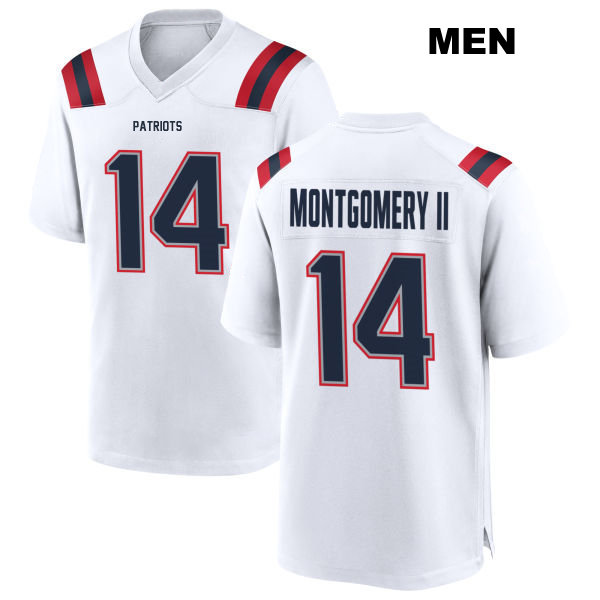 Ty Montgomery II New England Patriots Away Mens Stitched Number 14 White Game Football Jersey