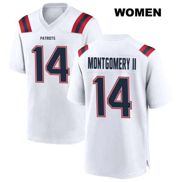 Ty Montgomery II Away New England Patriots Womens Stitched Number 14 White Game Football Jersey