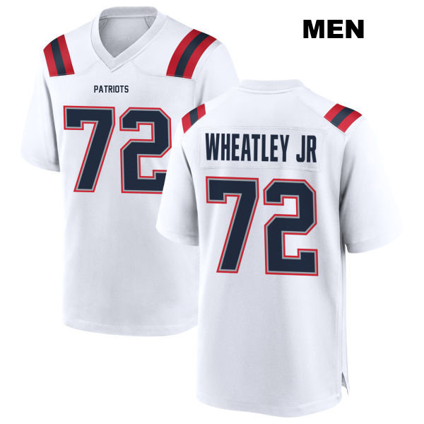 Tyrone Wheatley Jr. New England Patriots Mens Stitched Number 72 Away White Game Football Jersey