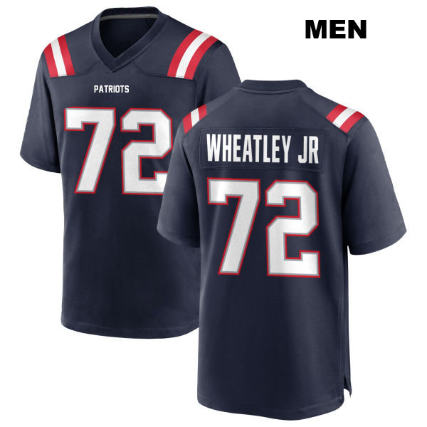 Tyrone Wheatley Jr. Stitched New England Patriots Mens Number 72 Home Navy Game Football Jersey