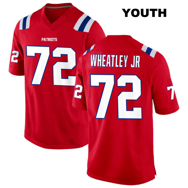 Tyrone Wheatley Jr. New England Patriots Alternate Stitched Youth Number 72 Red Game Football Jersey