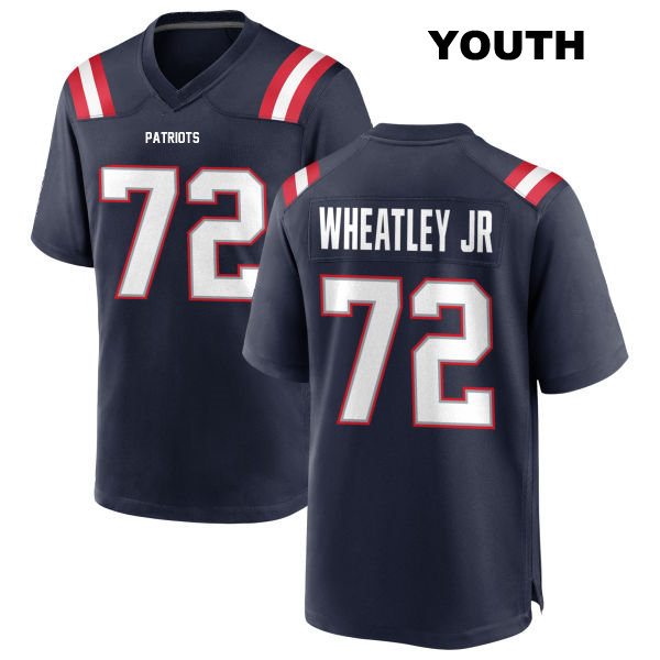 Home Tyrone Wheatley Jr. New England Patriots Youth Number 72 Stitched Navy Game Football Jersey